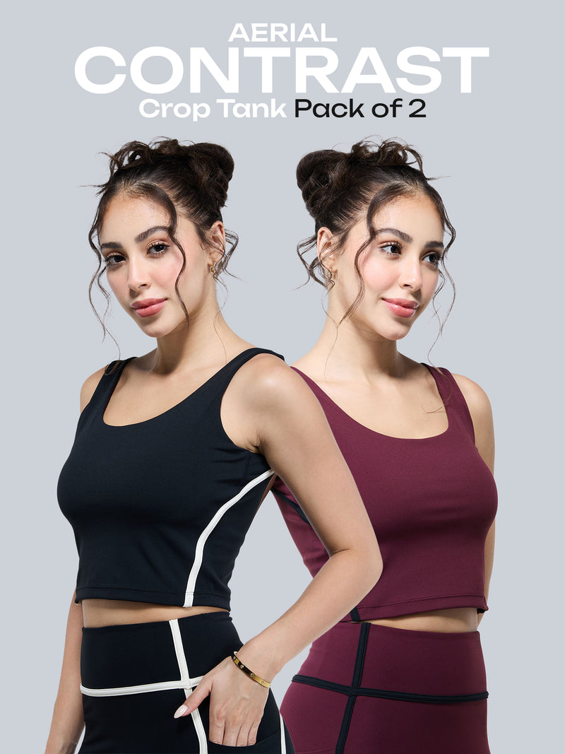 Aerial Contrast Crop Tank - Pack of 2