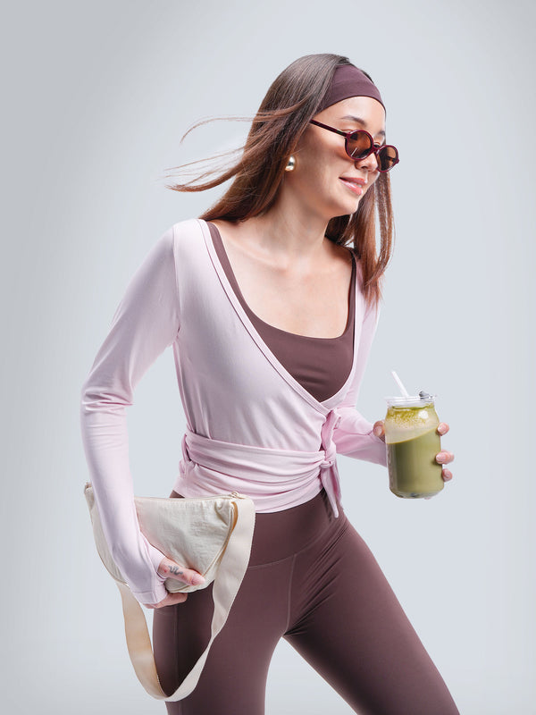 Pink Cotton Wrap Top