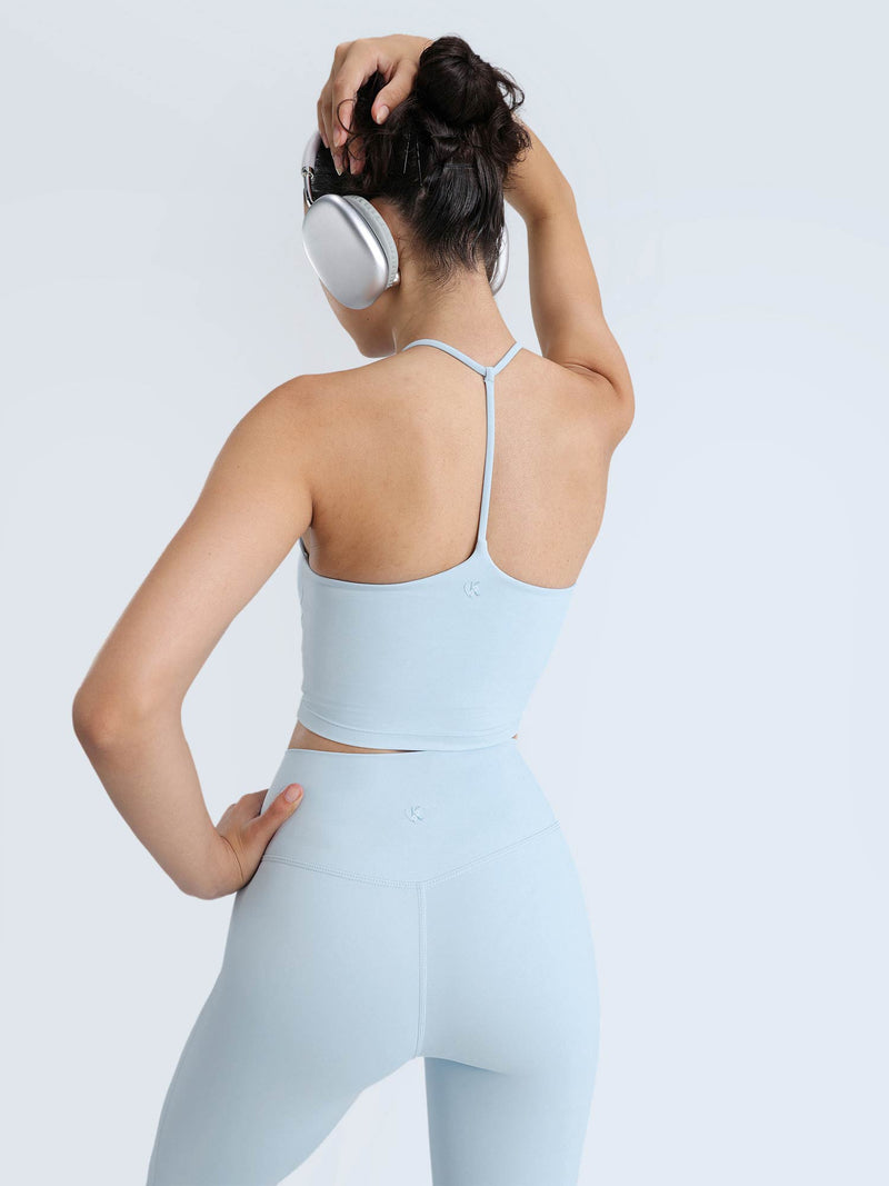 Blue Bow Halter Top