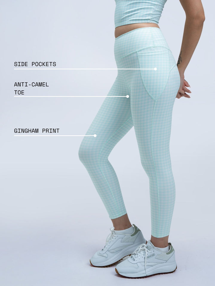 Mint Gingham Sculpt Core Leggings