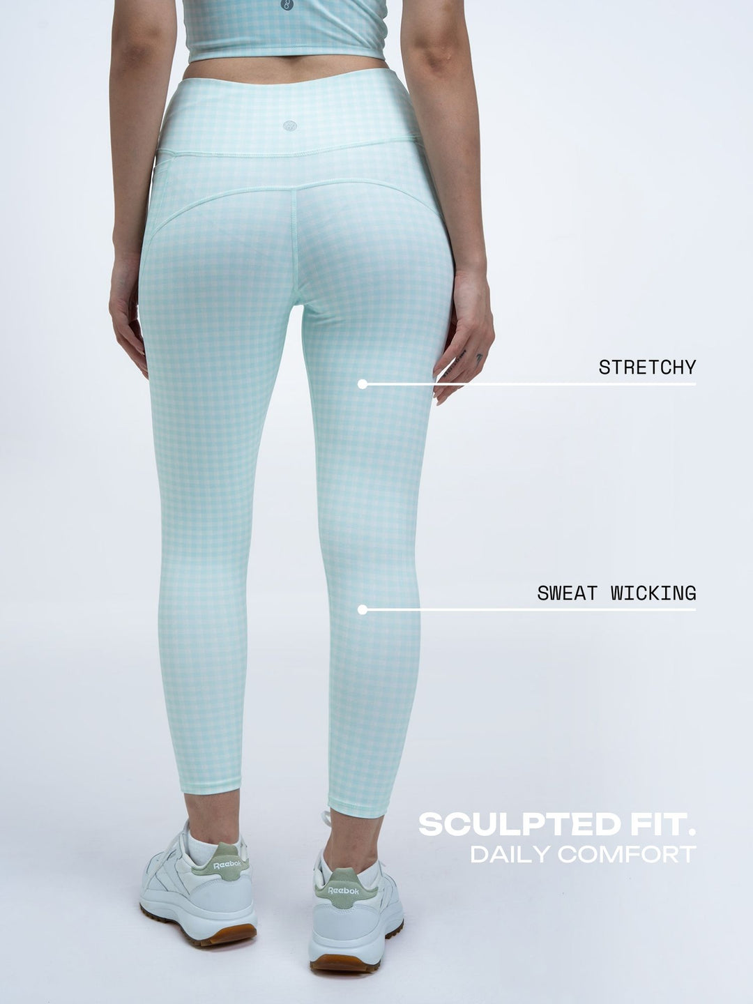 Mint Gingham Sculpt Core Leggings