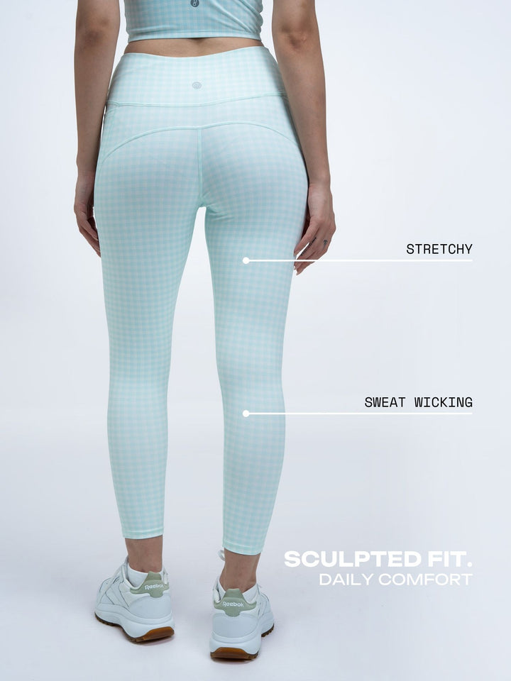 Mint Gingham Sculpt Core Leggings