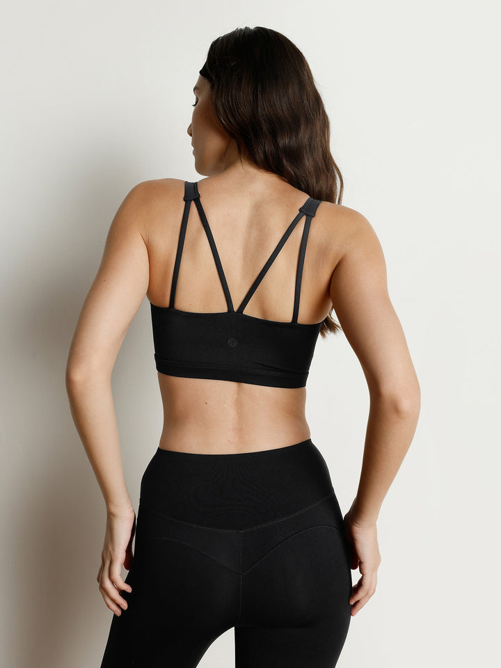 Black Splitline Sports Bra