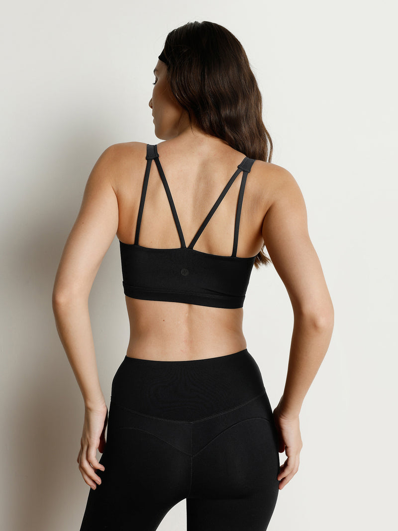 Black Splitline Sports Bra