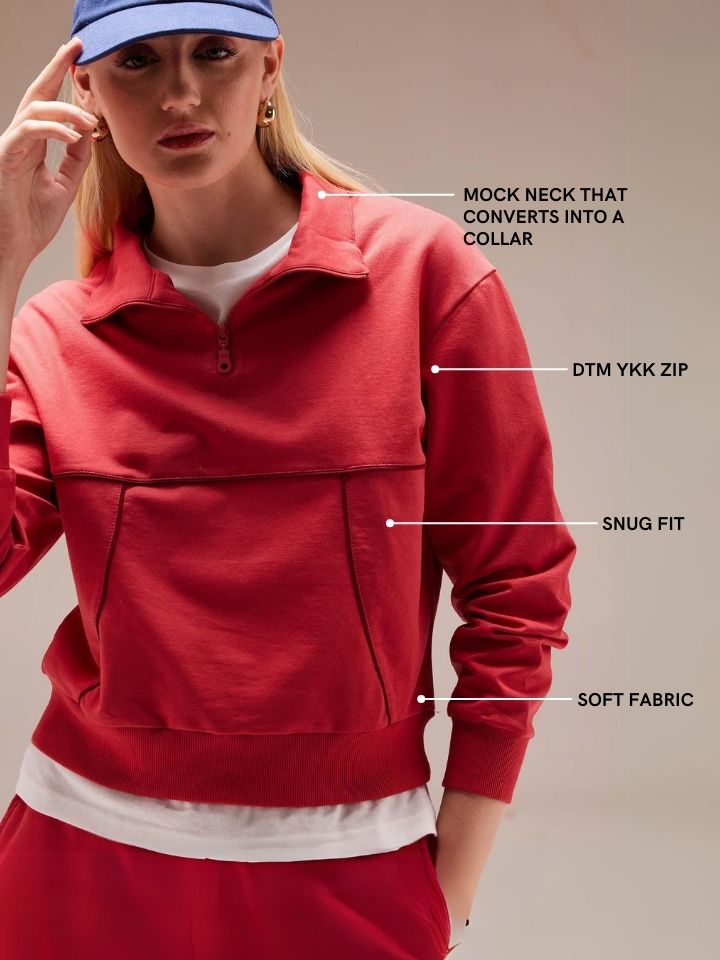 Red Urban Q-zip Sweatshirt