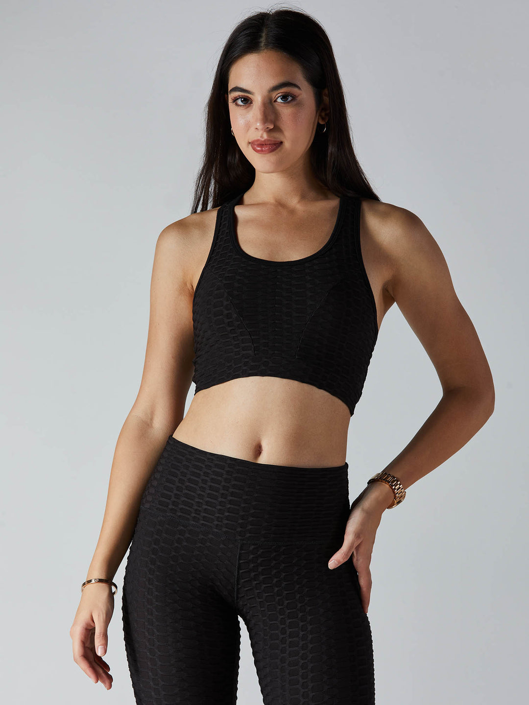 Buy Cava Athleisure Solid Black Snatched Leggings online