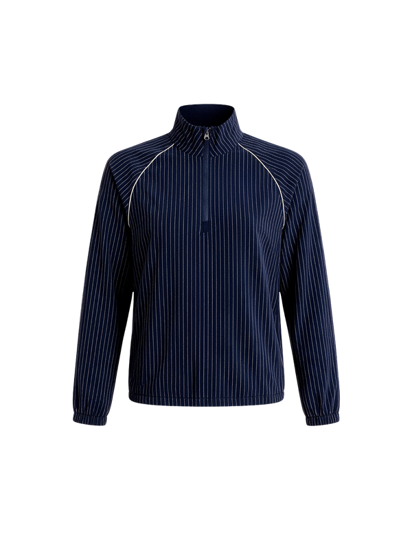 Navy Stripe Rally Quarter Zip Jacket