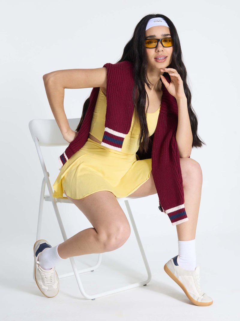 Yellow Cotton Twirl Skort