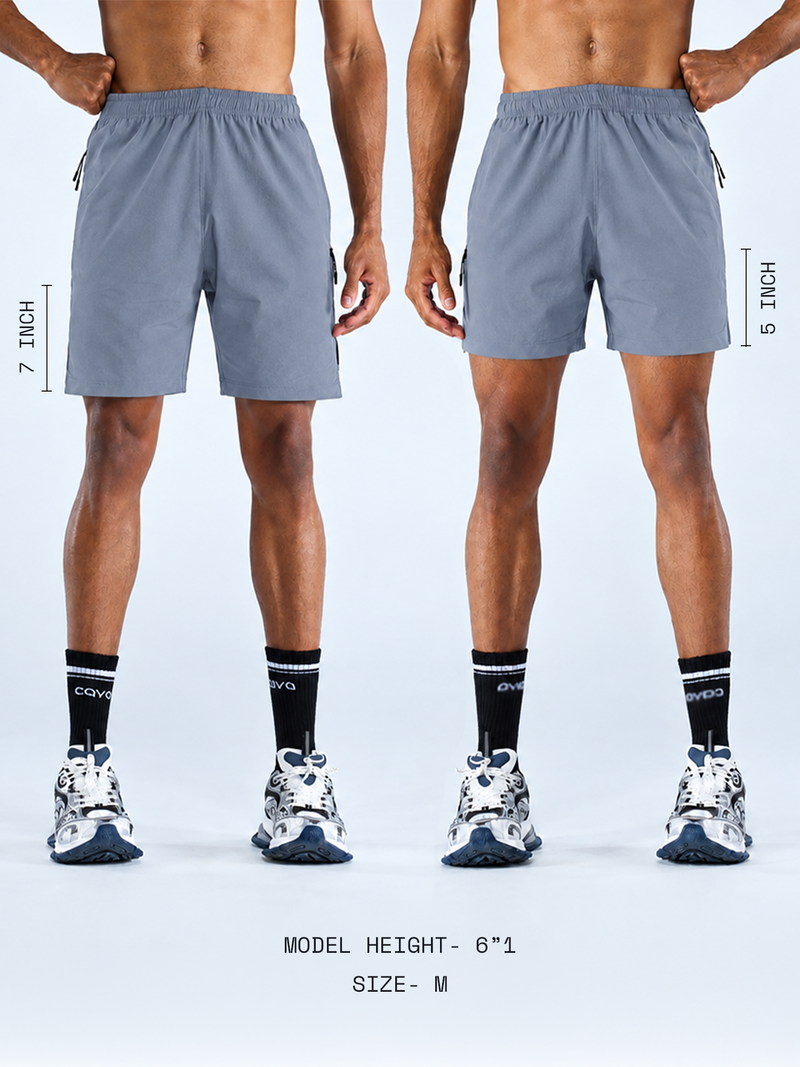 Grey 5" Train-In Shorts