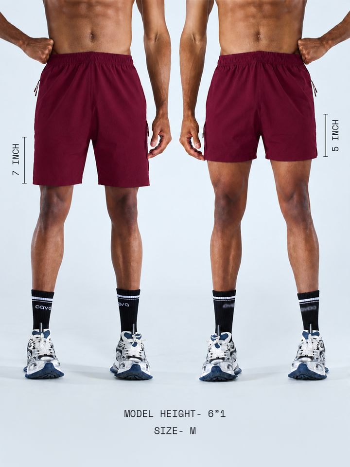 Burgundy 5" Train-In Shorts