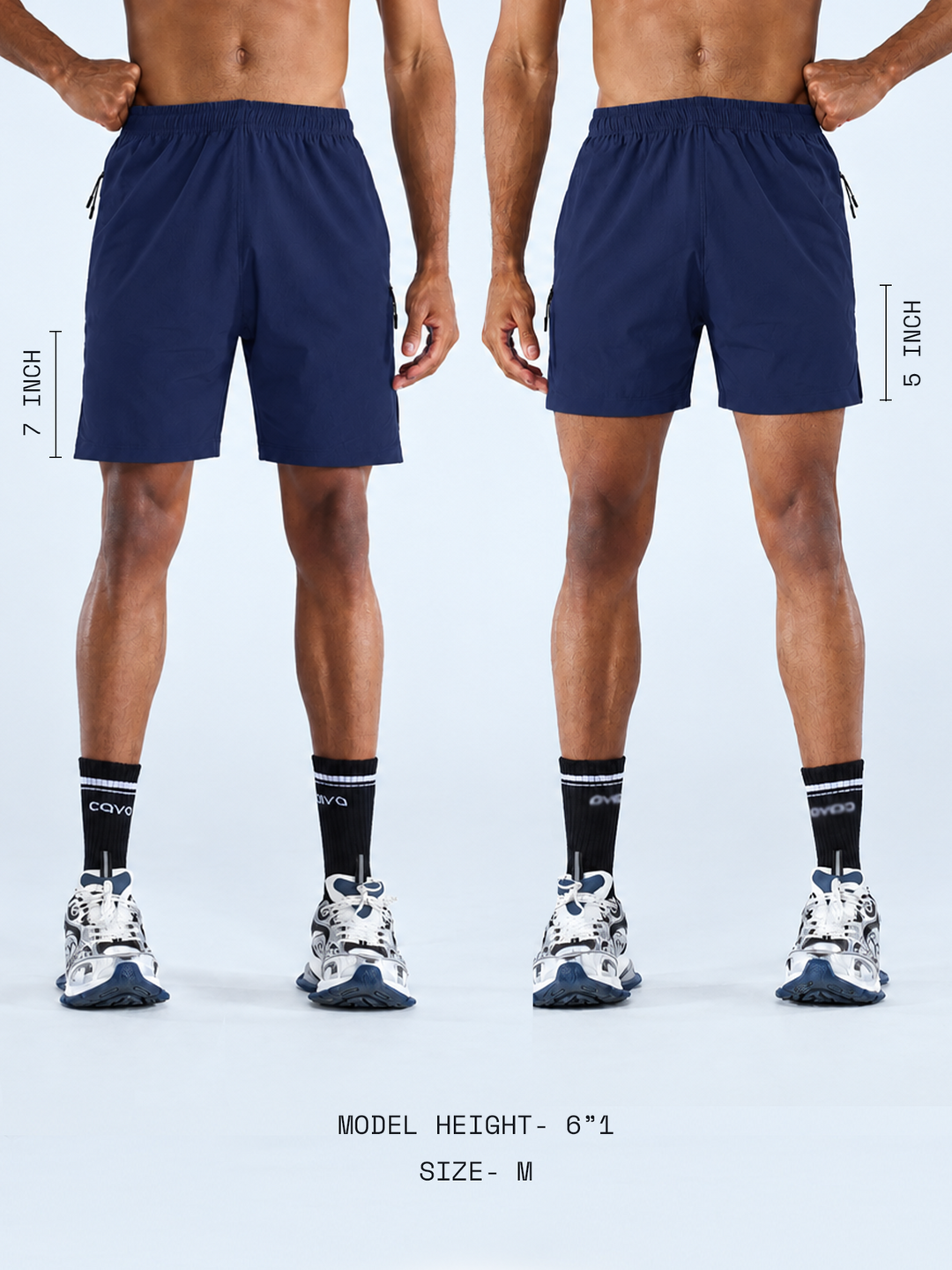 Navy 5" Train-In Shorts