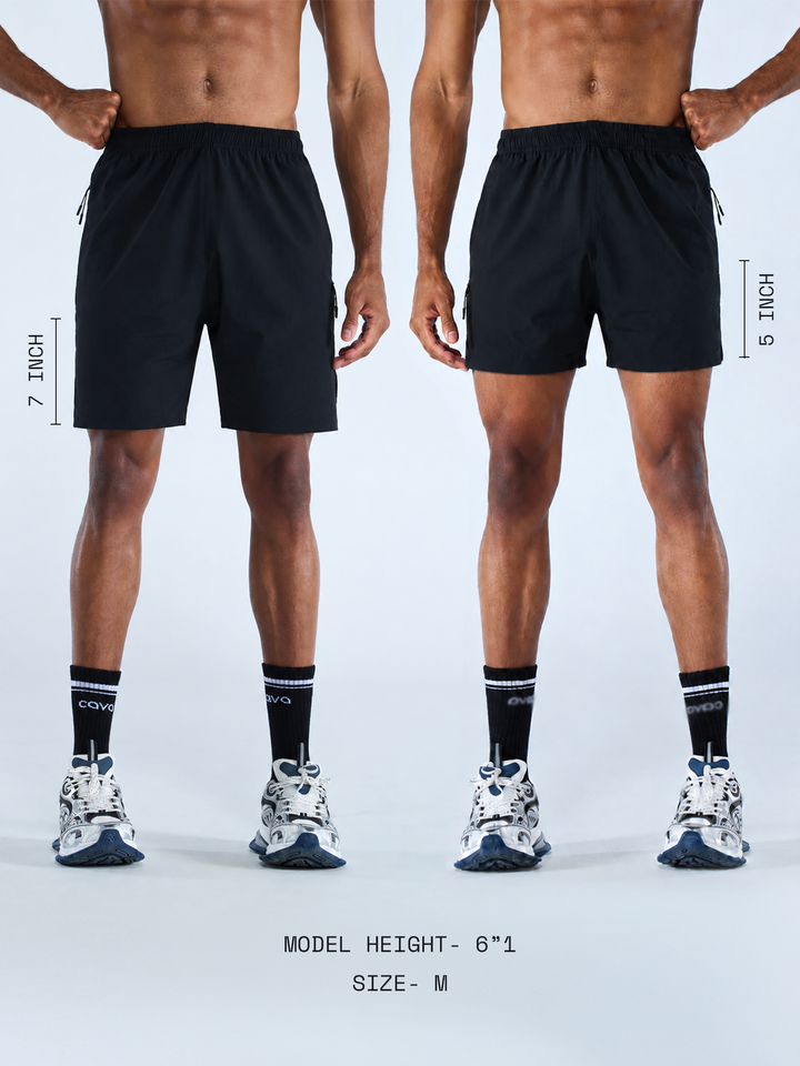 Black 5" Train-In Shorts