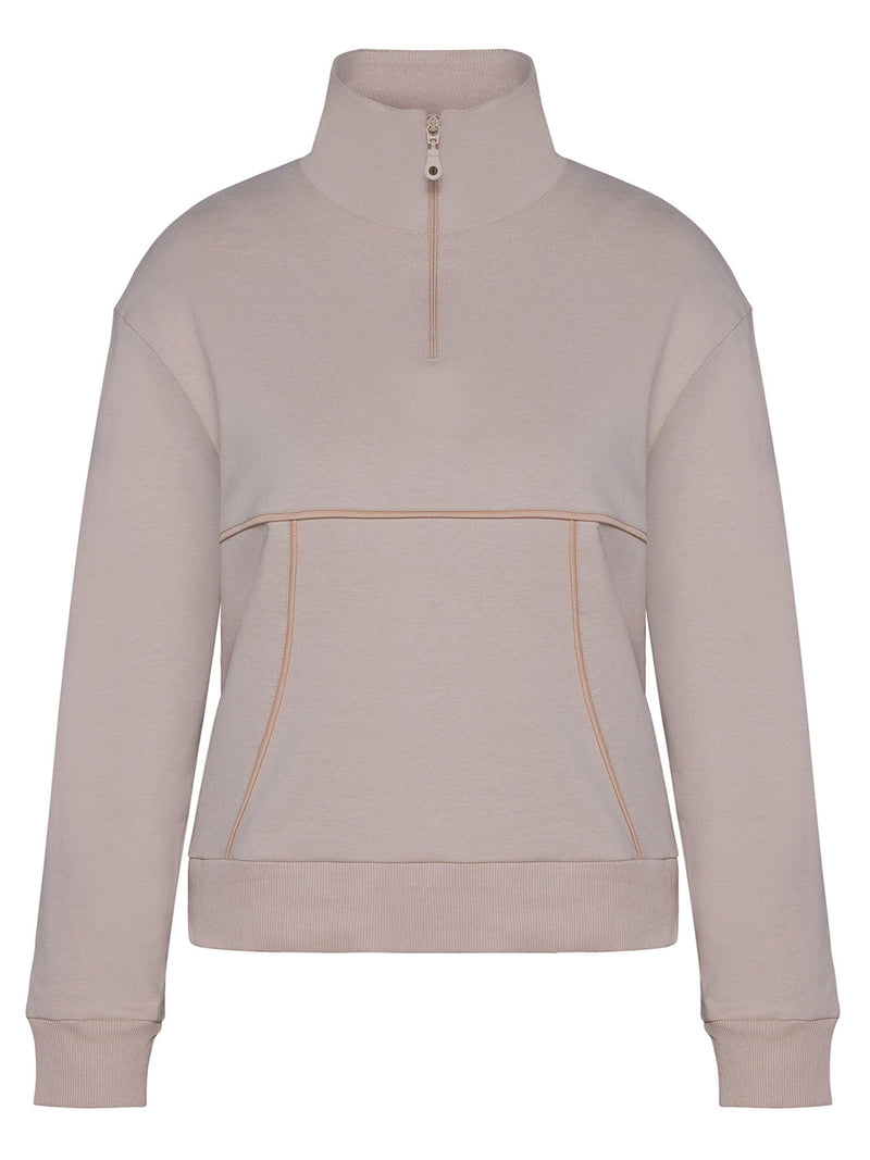 Beige Urban Q-zip Sweatshirt