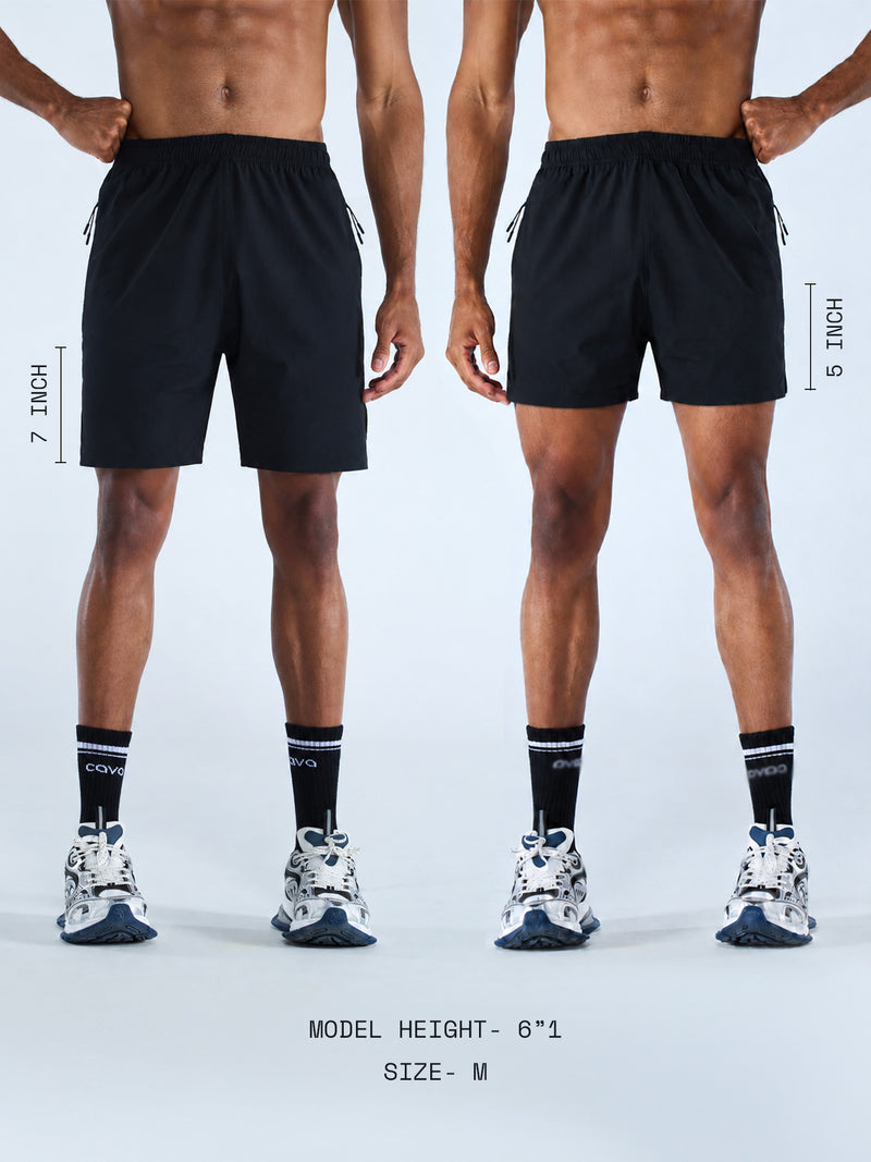Black Train-In Shorts