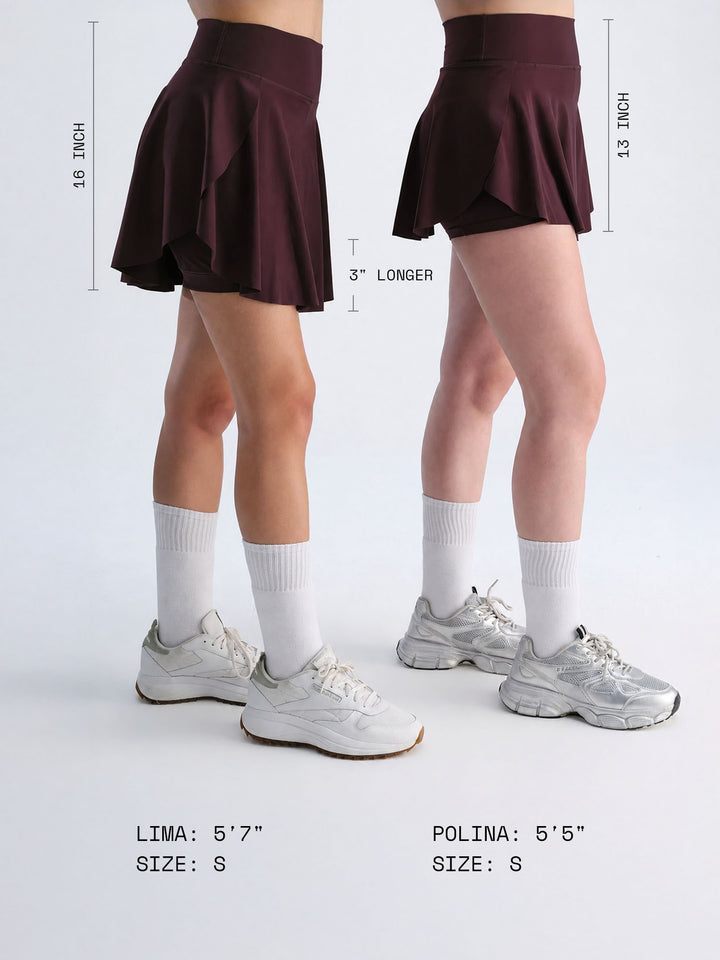 Wine Swirl Tennis Skorts - Longer