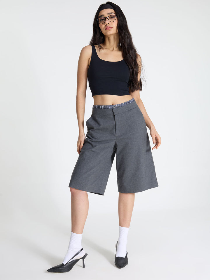 Black Cotton Scoop Tank