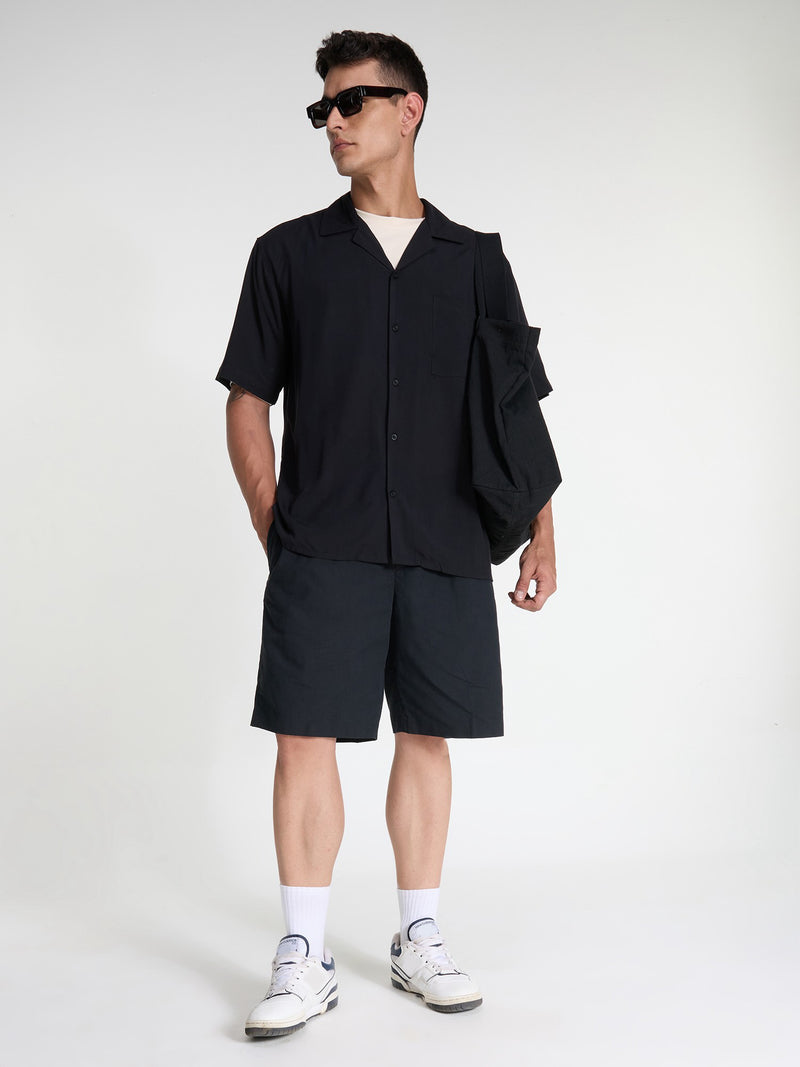 Black Airy Resort Shirt