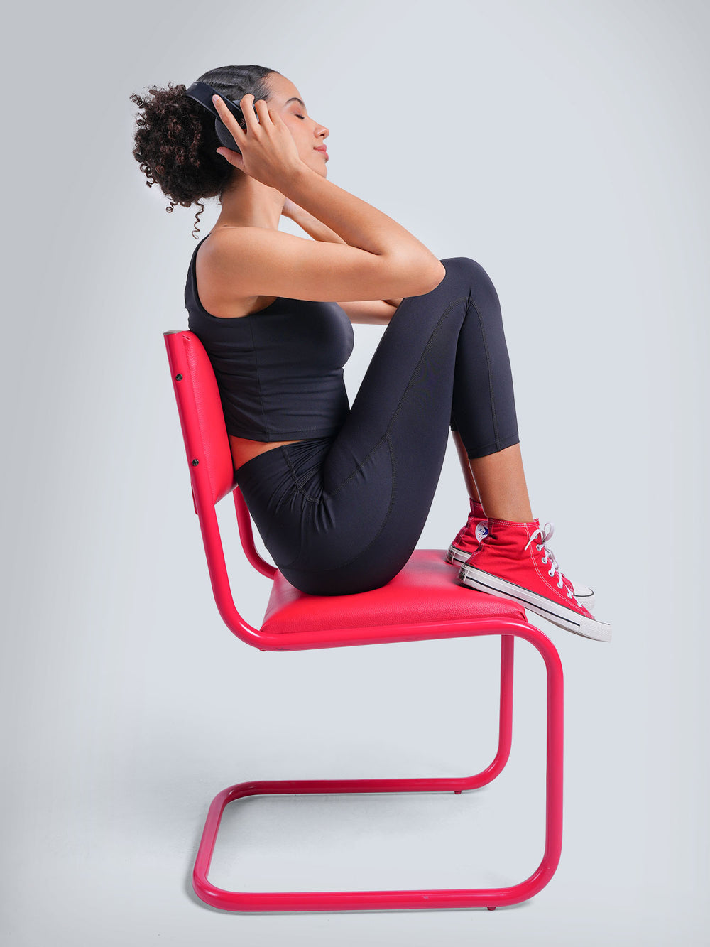 Black Aerial Crop Tank