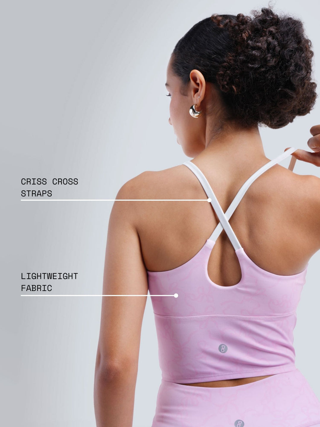 Pink Bow Cross Back Sports Bra