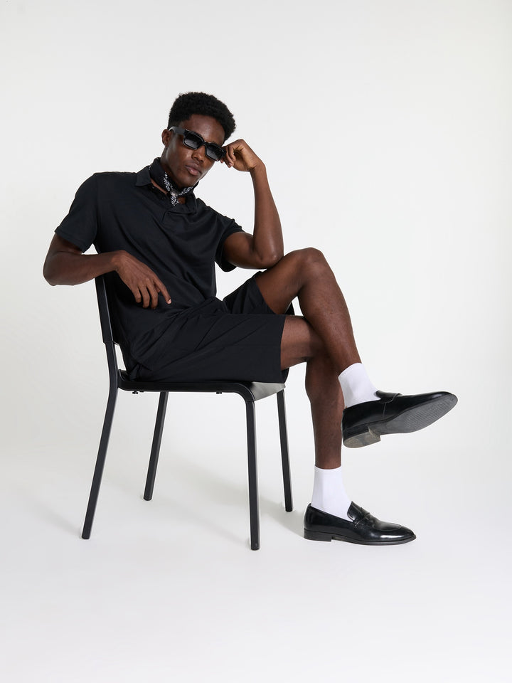 Black Supima Polo T-shirt - Regular Fit