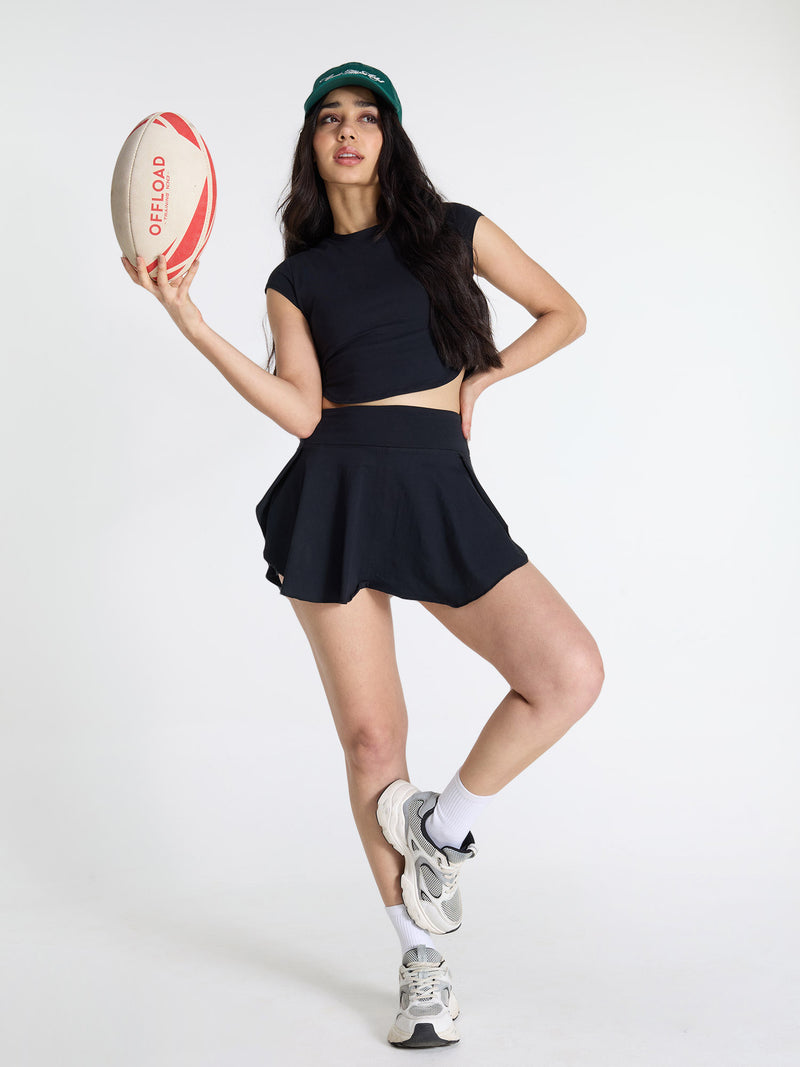 Black Cotton Baby Tee