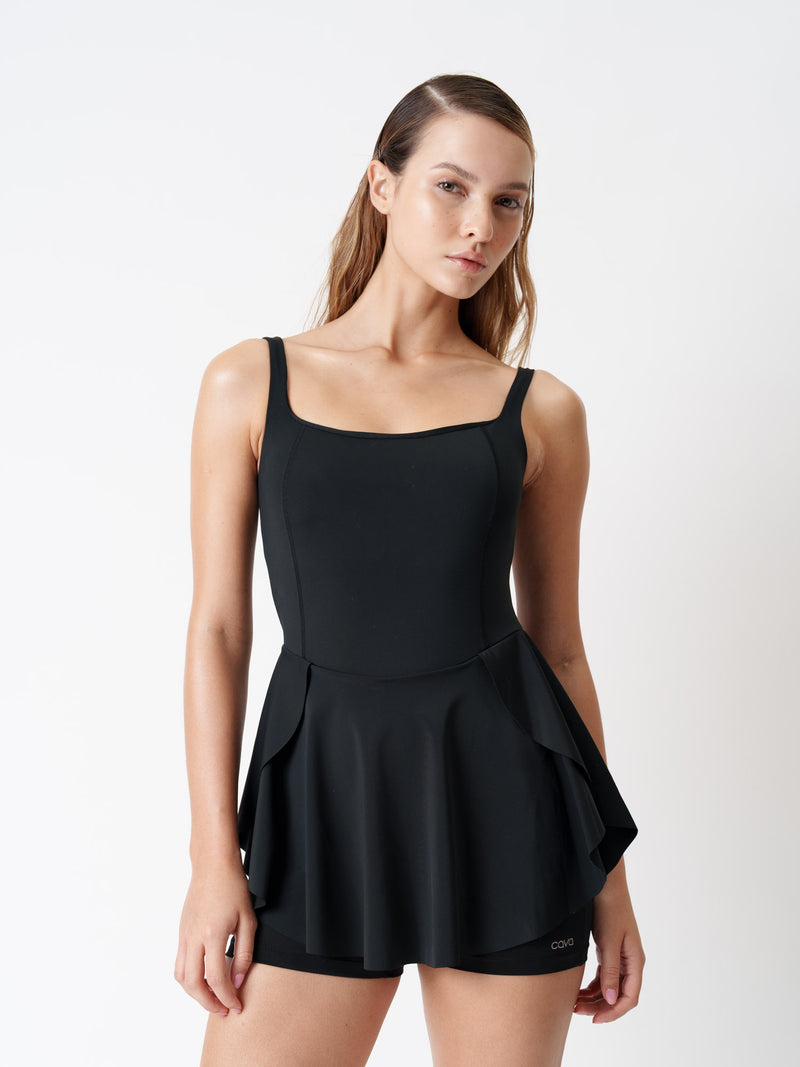 Black Swirl Swim Dress