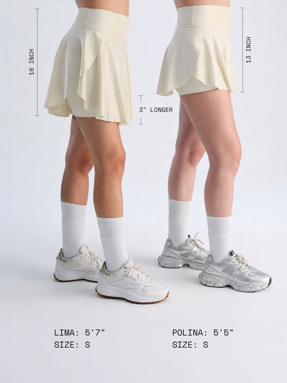 Ivory Swirl Tennis Skorts - Longer