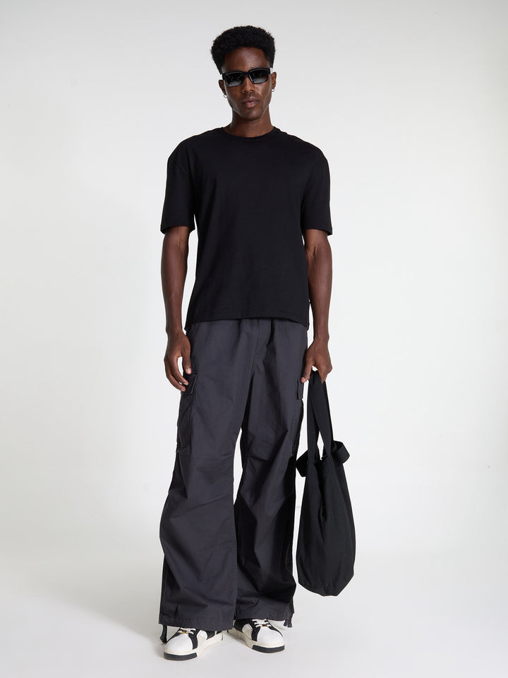 Black Supima Crew Neck T-shirt - Relaxed Fit