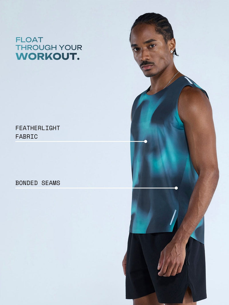 Teal Fluid Ozone Sleeveless Tank