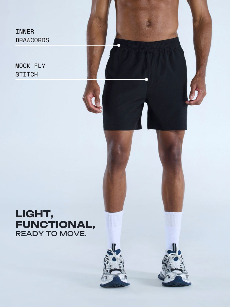 Black  5" Pacer Shorts