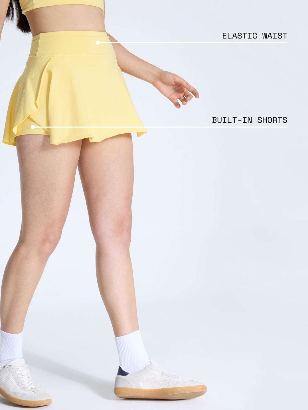 Yellow Cotton Twirl Skorts