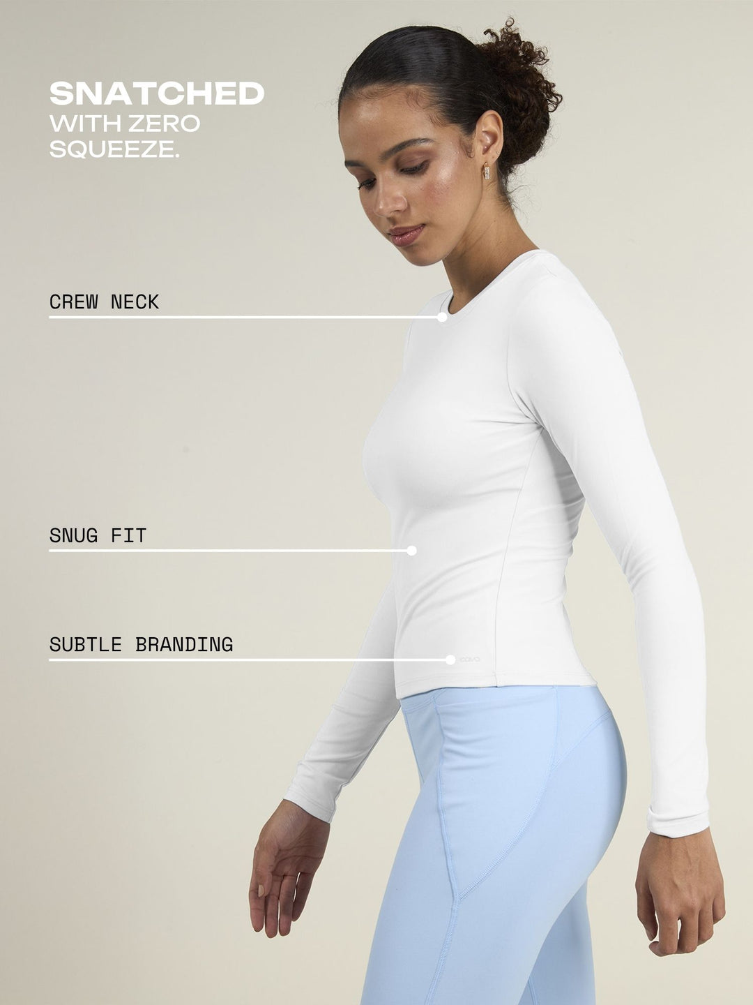 White Sculpt Crew Top