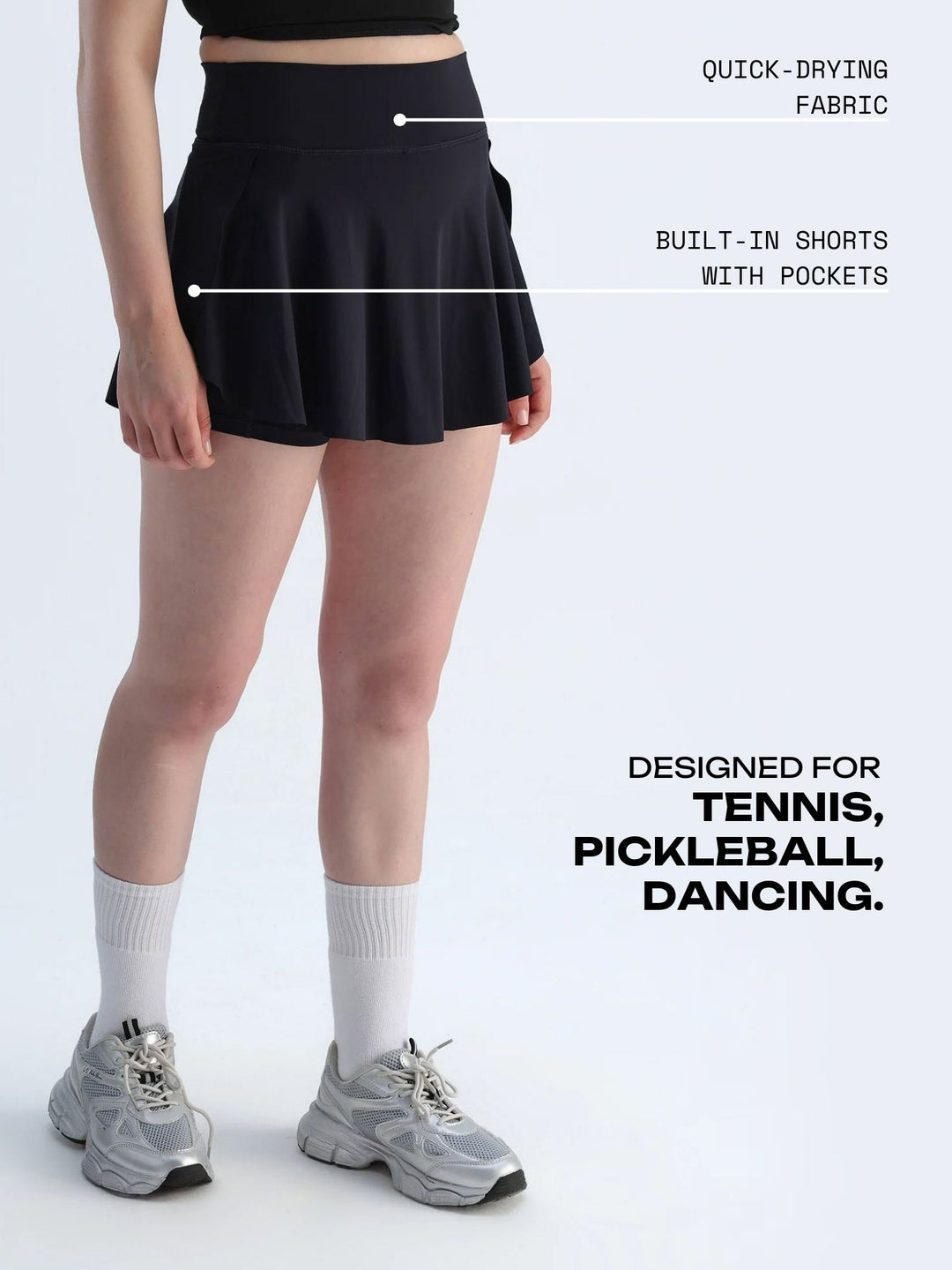 Black Swirl Tennis Skorts