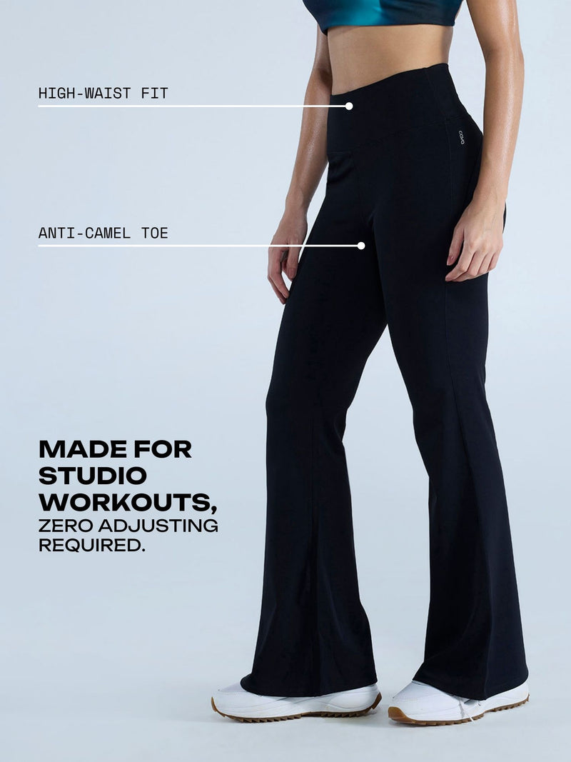 Black Contour Flared Leggings