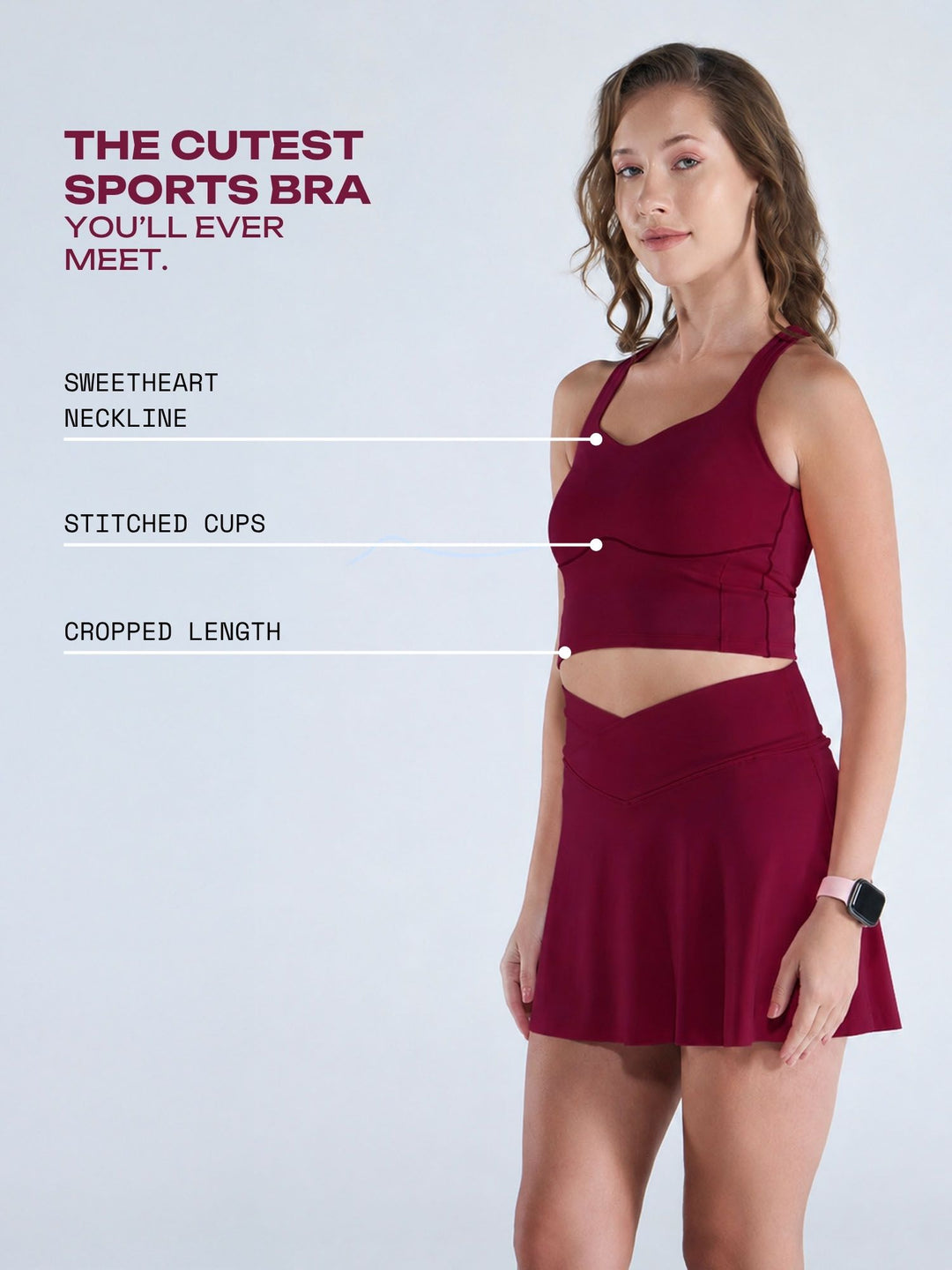 Cherry Heartline Sports Bra
