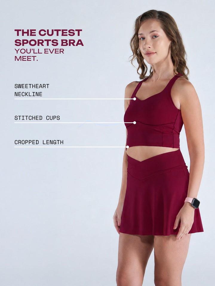 Cherry Heartline Sports Bra