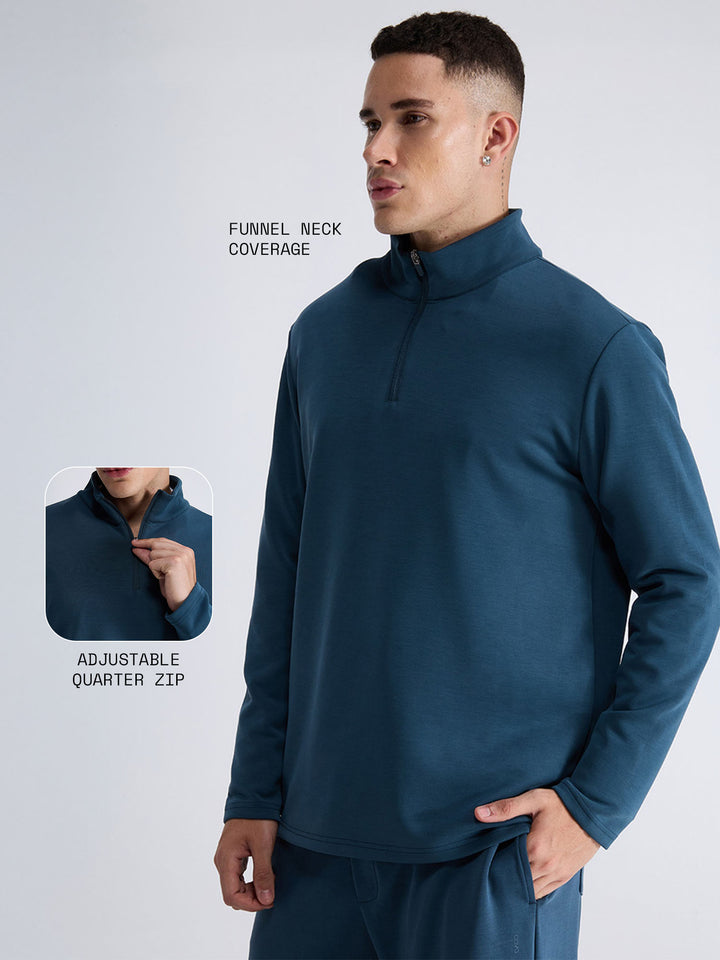 Petrol Blue Mello Quarter Zip