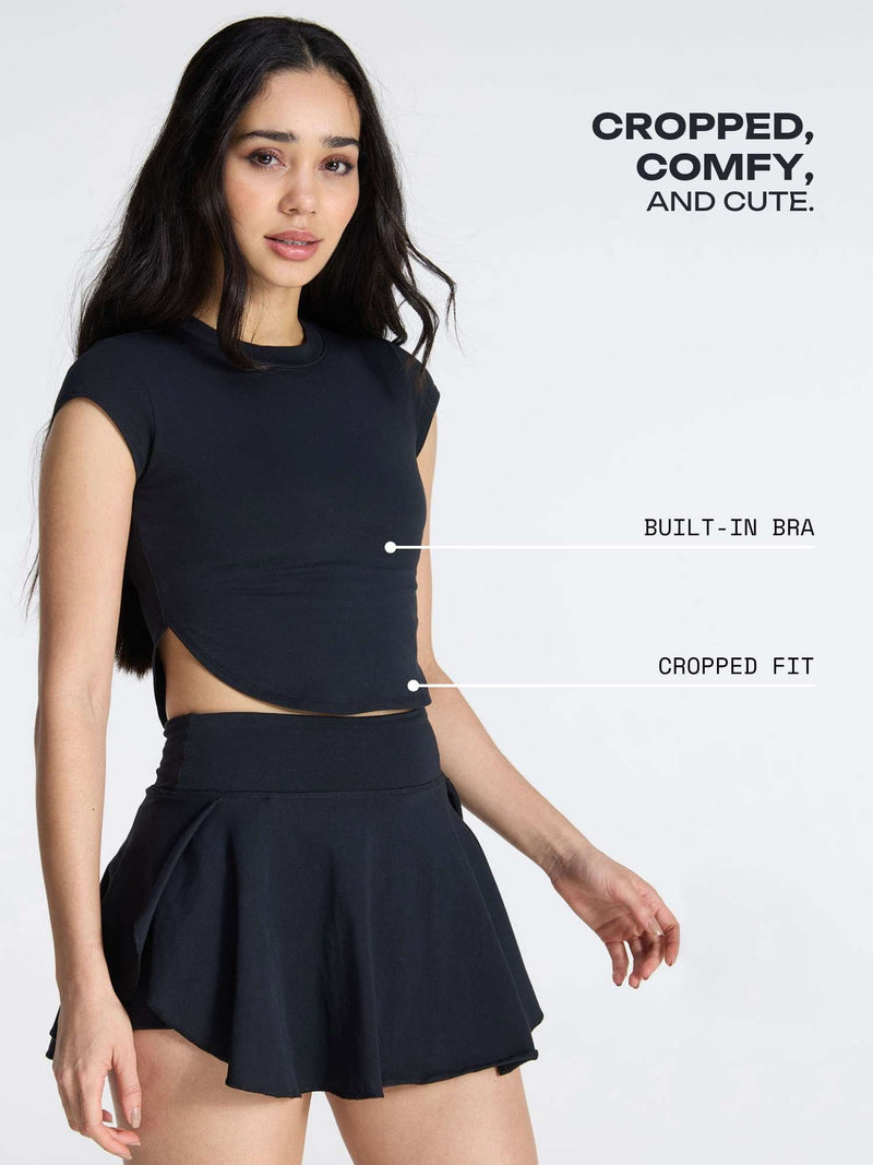 Black Cotton Baby Tee