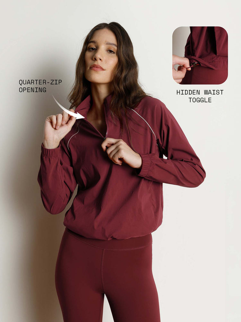 Maroon Rally Quarter Zip Jacket