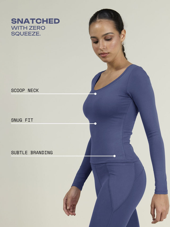 Navy Sculpt Scoop Top