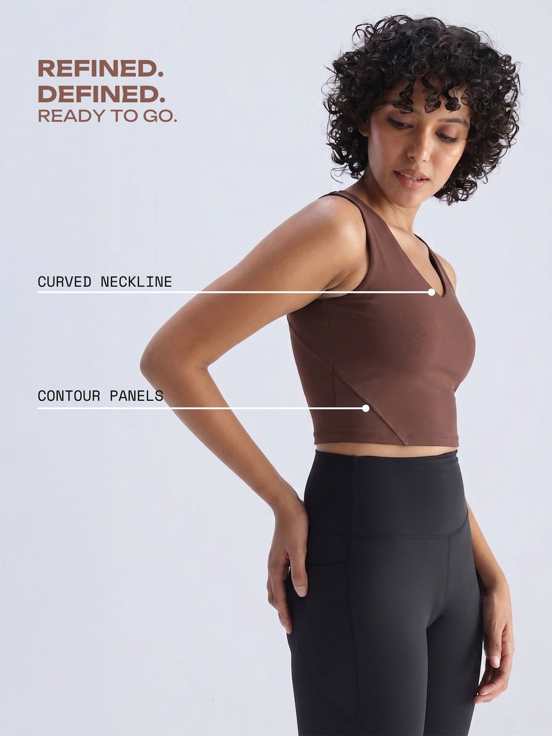 Brown Refine Crop Tank