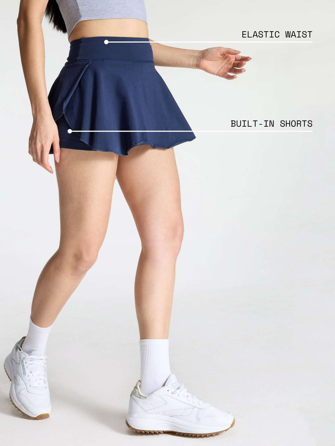Navy Cotton Twirl Skorts