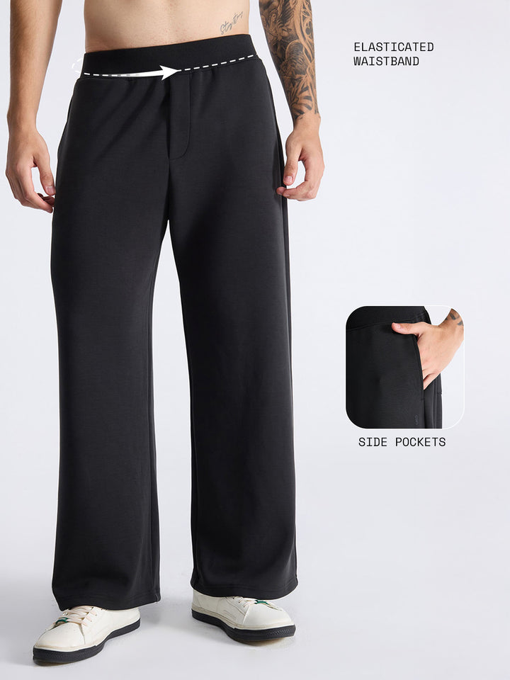 Black Mello Wide Leg Joggers - Men