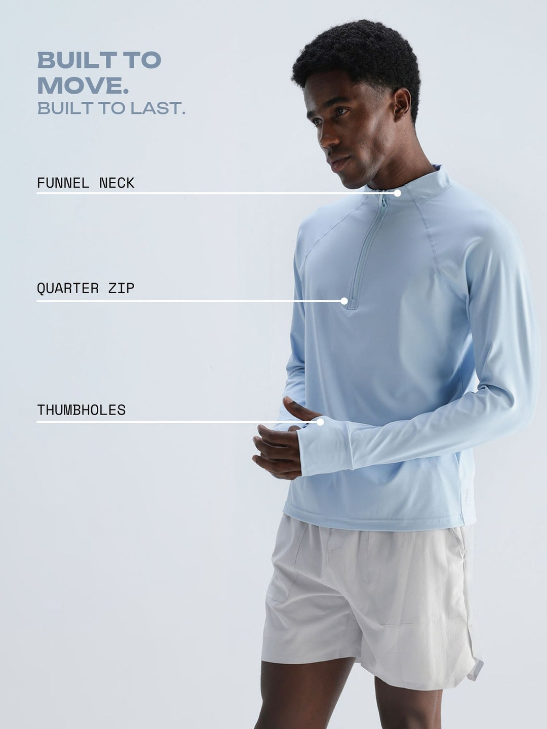 Ice Blue Athletic Quarter-Zip