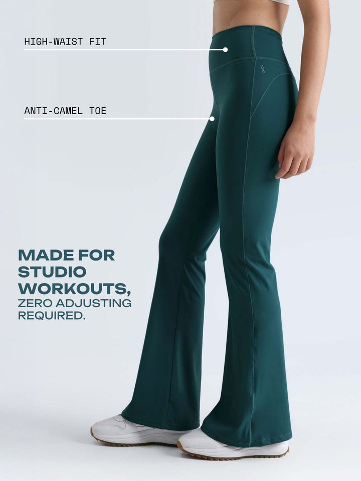 Teal Contour Flared Leggings
