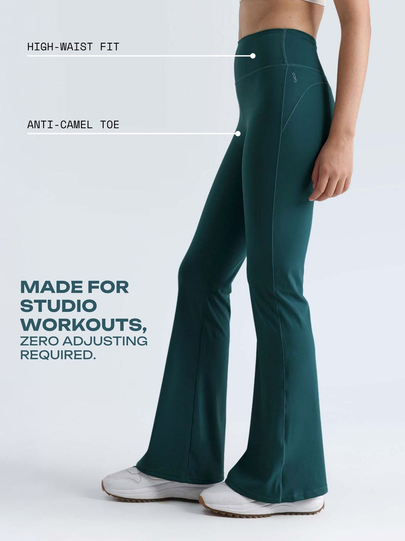 Teal Contour Flared Leggings