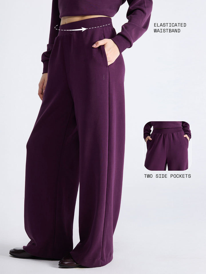 Grape Mello Wide Leg Joggers - Women
