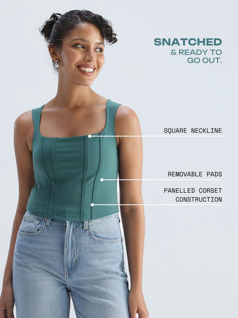 Green Club Corset Top