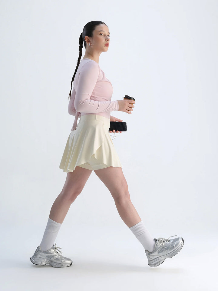 Ivory Swirl Tennis Skorts - Longer