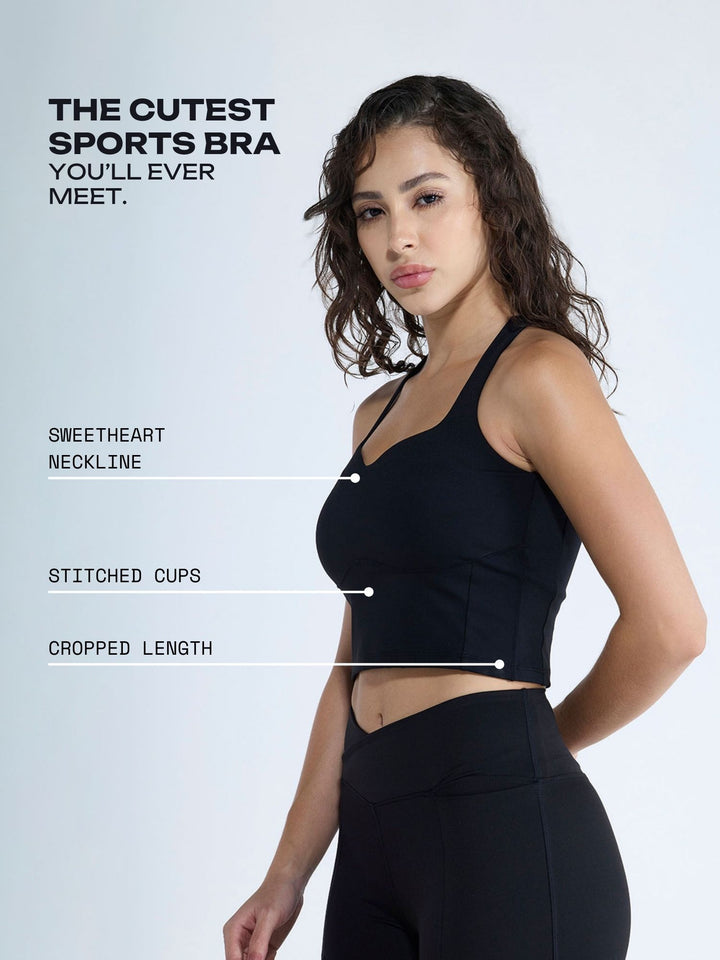 Black Heartline Sports Bra